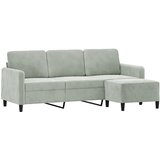  Trosjed s tabureom svjetlosivi 180 cm baršunasti | shoptok.hr