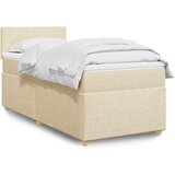  Okvir kreveta s oprugama i madrac krem 80x200 cm od tkanine | shoptok.hr
