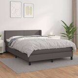  Box spring postelja z vzmetnico siv 140x200 cm umetno usnje, (20900133) Cene