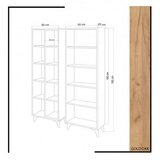Hanah home Potenza Set od 2 police za knjige 100x162x25 cm, Bijela | Eponuda.ba