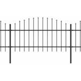  Vrtna ograda s vrhom koplja Čelik 359x125 cm Crna | shoptok.hr