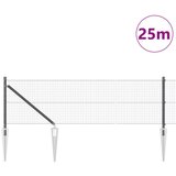 vidaXL Varjena žična ograja z 13 nosilci Spike Siva 0.6x25 m Jeklo Cene