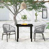  3-dijelni vrtni blagovaonski set sivi Siva Dužina stola 80 cm | Shoptok.si