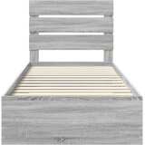  Krevetna konstrukcija Sivi Sonoma i srebrna 75 x 190 cm | shoptok.hr