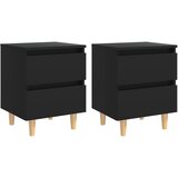 Maison Chic Dvo delni komplet Nočne omarice - Nočne mize z nogami iz borovine črna 40x35x50 cm, (21671075) Cene