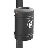 PROCITY Posoda za odpadke za uporabo na prostem ESTEREL, prostornina 40 l za pravokotne stebriče 80 x 80 mm, sive barve Cene