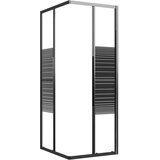 vidaXL Črtasta tuš kabina ESG 90x70x180 cm črna | Shoptok.si
