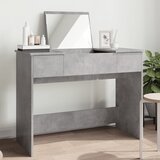  The Living Store Toaletna mizica z ogledalom betonsko siva 100x45x76 cm - Toaletna Mizica, (21441848) Cene