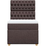 vidaXL Box spring postelja z vzmetnico temno rjava 90x200 cm blago, (21291759) | Shoptok.si