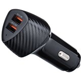 forcell CARBON auto punjač USB QC 3.0 18W + USB QC 3.0 18W CC50-2A36W crni (Ukupno 36W) | shoptok.hr