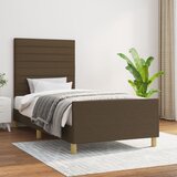 vidaXL Posteljni okvir z vzglavjem temno rjav 80x200 cm blag Cene