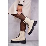 EVENTO PE1 Women's Leather Boots Workers Light Beige Denila | ePonuda.com