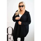 Kesi Women's Plus Size cotton hoodie with zipper black Cijene