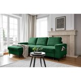 Miuform Tamno zelena sklopiva kutna garnitura od samta (s lijevim kutom) Lofty Lilly – | shoptok.hr
