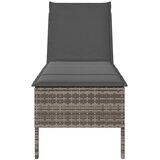  Ležaljka s jastukom siva 55x200x44 cm poli ratan | Shoptok.si
