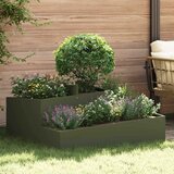  Vrtna saksija Maslinasto zelena 100 x 100 x 50 cm Čelična vrata | Shoptok.si
