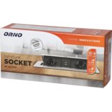 Orno Podaljšek z 2 x Schuko vtičnicama + 2 x USB, vgradni - OR-AE-13126(GS)/BR | Shoptok.si