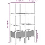  Vrtna sadilica s rešetkom siva 80 x 40 x 142 5 cm PP | shoptok.hr
