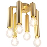 QAZQA Art Deco stropna svetilka zlata 6 luči -Tubi | Shoptok.si