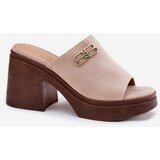 VINCEZA Women's sandals on a chunky heel with a gold detail | Shoptok.si
