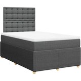  Krevet box spring s madracem tamnosivi 120 x 190 cm tkanina Slike