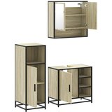  3-dijelni set kupaonskog namještaja boja hrasta sonome drveni | shoptok.hr