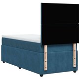 vidaXL Box spring postelja z vzmetnico temno modra 100x200 cm žamet | Shoptok.si