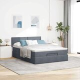 vidaXL Otomanski posteljni okvir z vzmetnico siv 140x190 cm žamet | Shoptok.si