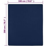 vidaXL Plahte s gumicom od žerseja 2 kom modre 180x200 cm pamučne | shoptok.hr