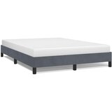  Okvir kreveta bez madraca tamno sivi 137x190 cm puni baršun | Shoptok.si