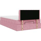 vidaXL Okvir za krevet s madraca ružičasti 120 x 190 cm baršunasti | shoptok.hr