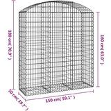  Gabionska košara s lukom 150x50x160/180 cm pocinčano željezo | shoptok.hr