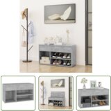 The Living Store Klop za čevlje betonsko siva 80x30x45 cm iverna plošča - Klop Za Čevlje, (21744512) Cene