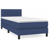  Krevet s oprugama i madracem plavi 90 x 190 cm od tkanine | shoptok.hr