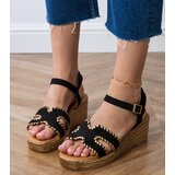 D/CEO Black sandals with embroidery on the edges Lurisa | Shoptok.si