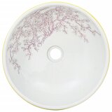 Nadgradni umivaonik bijelo-žuti okrugli Φ 41 x 14 cm keramički | shoptok.hr