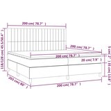  box spring s madracem LED crni 200x200 cm baršun | shoptok.hr