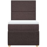  Krevet s oprugama i madracem tamnosmeđi 90 x 200 cm od tkanine | shoptok.hr