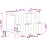  Noćni ormar Bijela 62 x 34,5 x 49,5 cm Konstruirano drvo | shoptok.hr
