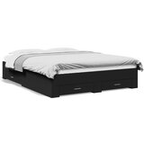 vidaXL Okvir kreveta s ladicama crni 150 x 200 cm konstruirano drvo Cijene