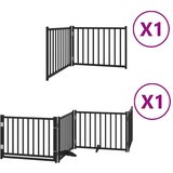 vidaXL Ograda za pse z vrati zložljiva 6 panelov črna 480 cm les | Shoptok.si