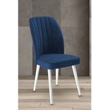 Hanah home set trpezarijskih stolica Platinum 6 kom, teget tkanina Jerry, bele metalne noge | Eponuda.com