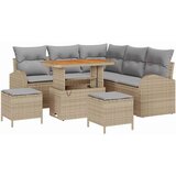 vidaXL Vrtna sedežna garnitura z blazino 8 pcs Bež in svetlo siva, (5000134507) | Shoptok.si