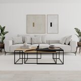 Marckeric Stolići za kavu u setu 3 kom s pločom stola u dekoru hrasta u prirodnoj boji 70x110 cm Titan – | shoptok.hr