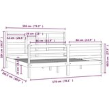  Za krevet od masivnog drva bijeli 180 x 200 cm 6FT veliki | shoptok.hr