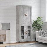 vidaXL Visoka komoda siva betona 69 5x34x180 cm od konstruiranog drva | shoptok.hr