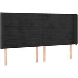  Posteljno vzglavje črno 163x16x118/128 cm žamet, (20932422) | Shoptok.si