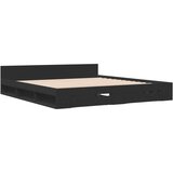  The Living Store Posteljni okvir s predali črn 200x200 cm inženirski les - Posteljni Okvir, (21498202) | Shoptok.si