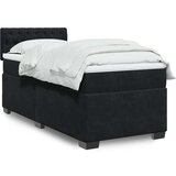 vidaXL Krevet box spring s madracem crni za jednu osobu baršunasti | shoptok.hr