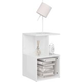  Nočna omarica 2 kosa visok sijaj bela 35x35x55 cm iverna plošča, (20624312) | Shoptok.si
